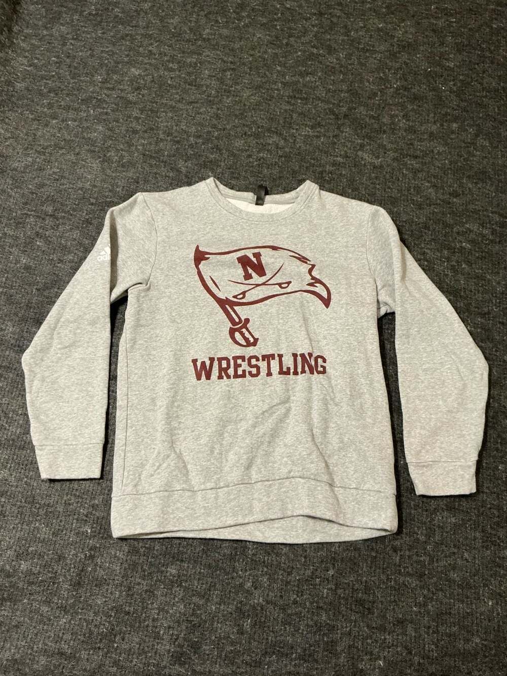 Adidas Nebraska Wrestling Sweatshirt Size Mens Medium Gray Crewneck Pullover